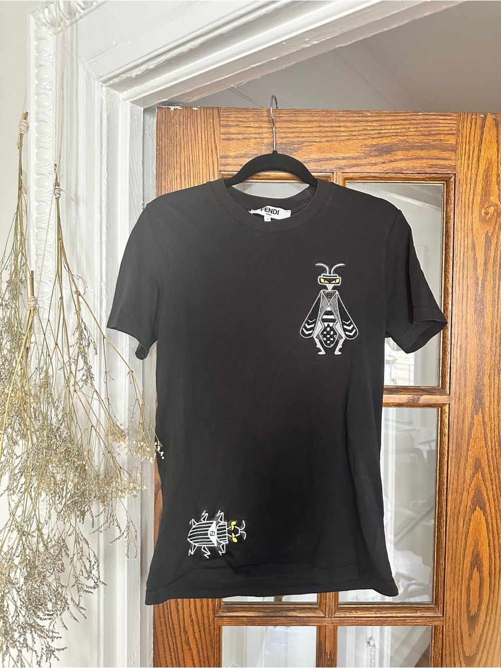 Fendi Unisex Black Superbug Graphic Tee